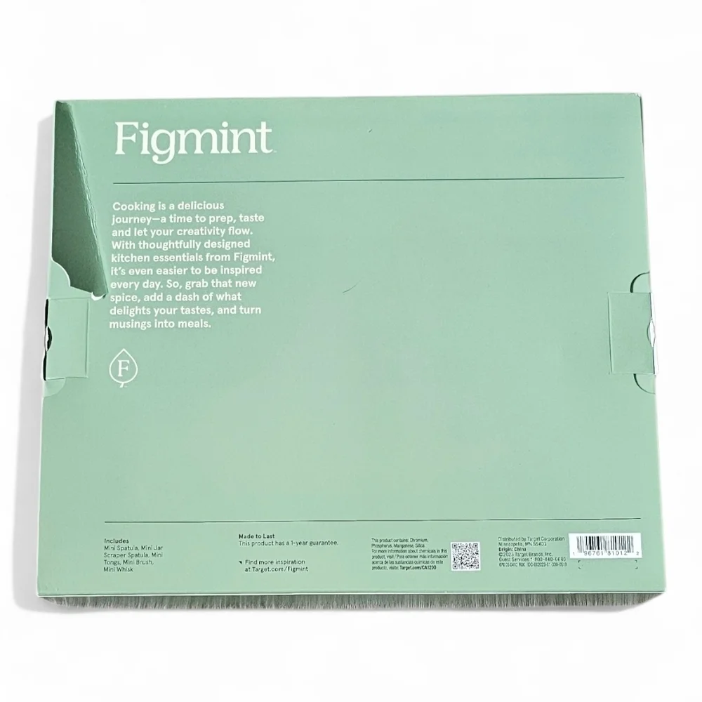 Figmint 5-Piece Mini Cooking Utensil Set – Silicone & Nylon